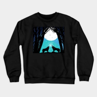 Wolf howling at the moon Crewneck Sweatshirt